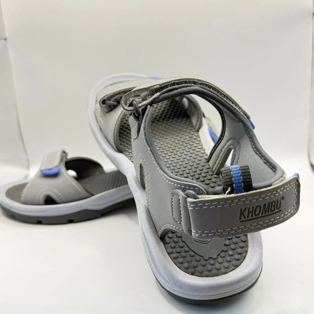 Khombu‎ Mens Sport Sandals Grey Blue Adjustable Straps Outdoor 1099420 Coral 10M